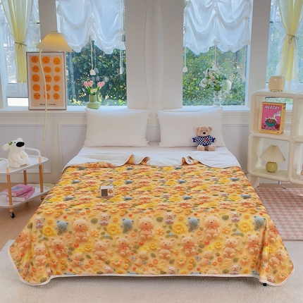 2025新款凉感丝有氨数码印花夏被被子被芯 幻影熊宝