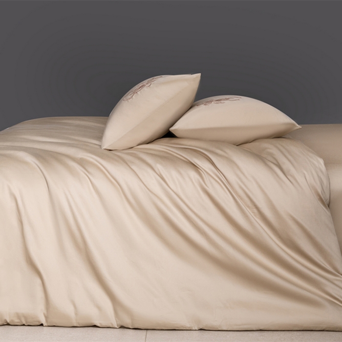 91家纺网 家纺一手货源 找家纺 2025新款50S100支全棉四件套单品系列-四件套 卡其色