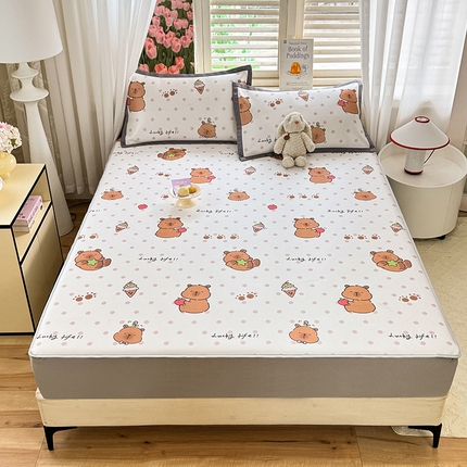 91家纺网 家纺一手货源 找家纺 （总）518家纺 2025新款亲肤舒适A类碳光冰丝抗菌凉席【提供买家秀】席子【提供买家秀】-床笠款