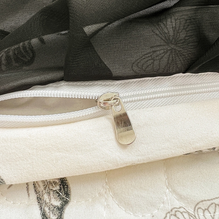 91家纺网 家纺一手货源 找家纺 （总）艾橙 2025新款法式赫本风水洗棉印花雪纺花边单被套