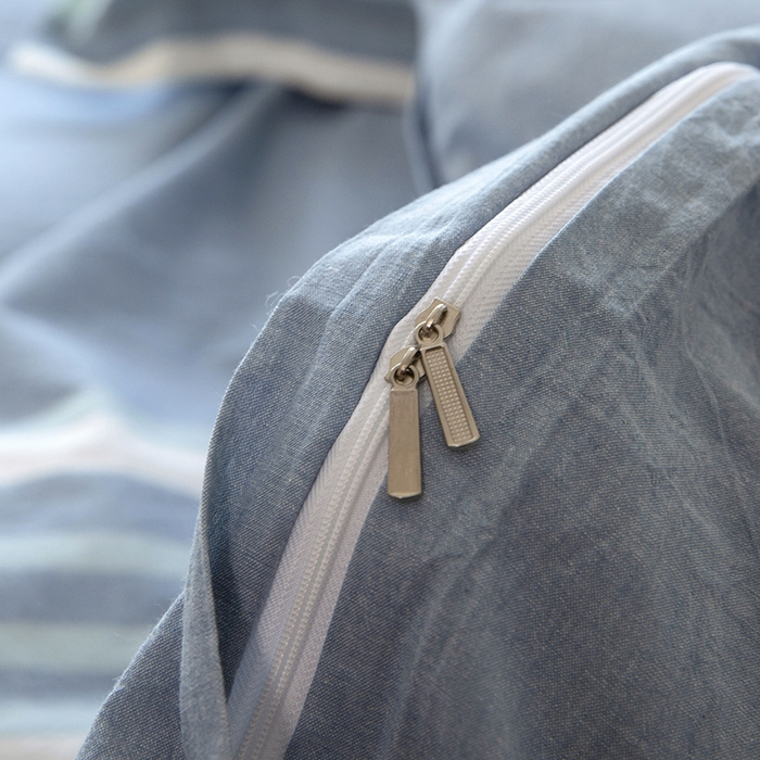 91家纺网 家纺一手货源 找家纺 木易家居 2025新款全棉色织水洗棉四件套 丁香兰