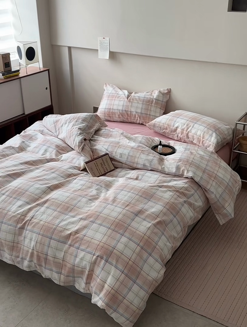 91家纺网 家纺一手货源 找家纺 水洗的故事 2025新款全棉色织水洗棉四件套 云汐