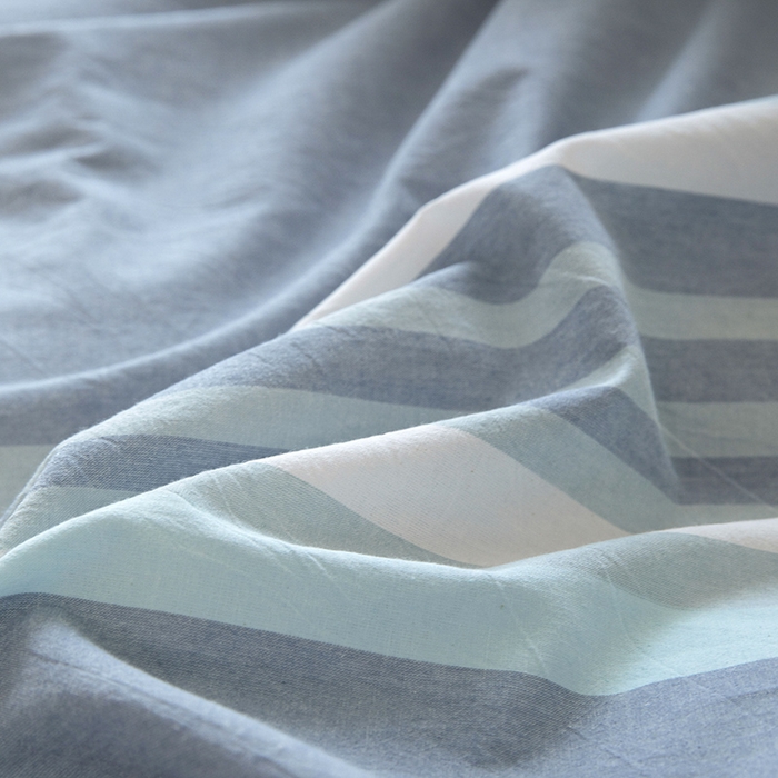 91家纺网 家纺一手货源 找家纺 木易家居 2025新款全棉色织水洗棉四件套 丁香兰