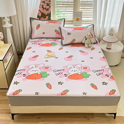 518家纺 2025新款亲肤舒适A类碳光冰丝抗菌凉席【提供买家秀】席子【提供买家秀】-平铺款 萝卜兔