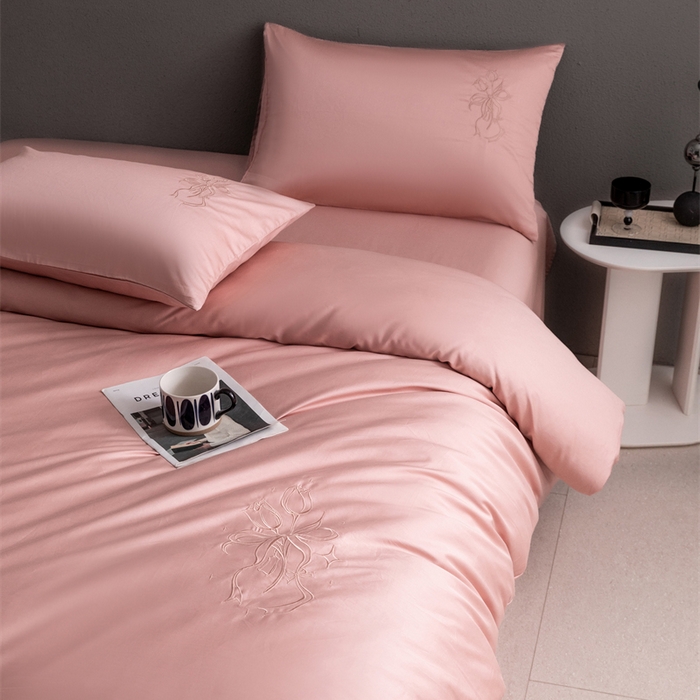 91家纺网 家纺一手货源 找家纺 2025新款50S100支全棉四件套单品系列-四件套 桃夭