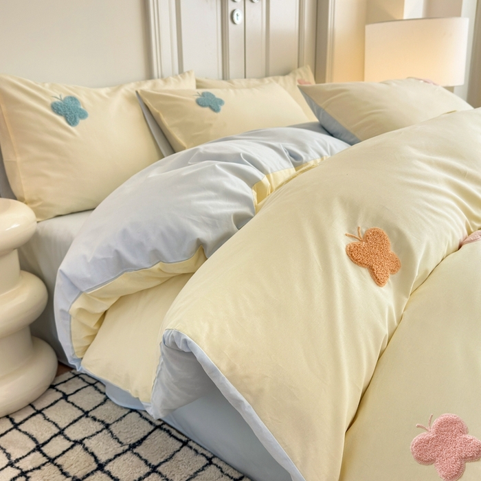 91家纺网 家纺一手货源 找家纺 锦觅2025新款奶油小清新毛巾绣全棉纯棉四件套（专版花型必须控价） 五彩斑斓