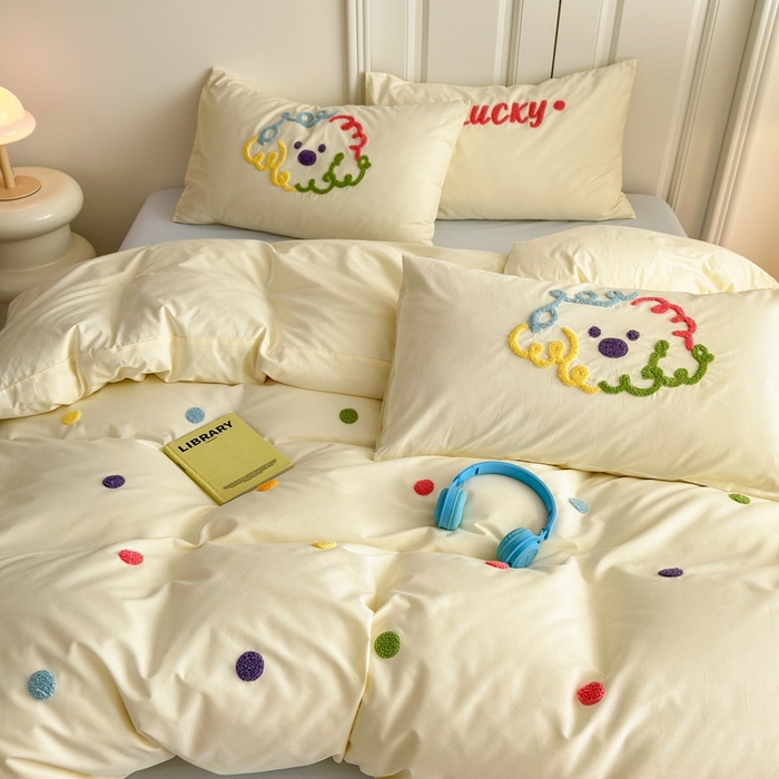 91家纺网 家纺一手货源 找家纺 （总）锦觅2025新款奶油小清新毛巾绣全棉纯棉四件套（专版花型必须控价）