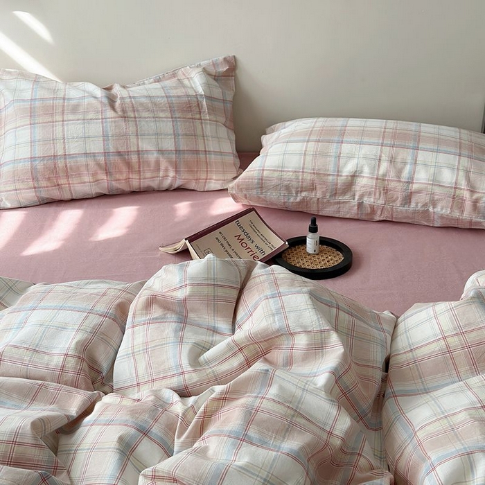 91家纺网 家纺一手货源 找家纺 水洗的故事 2025新款全棉色织水洗棉四件套 云汐