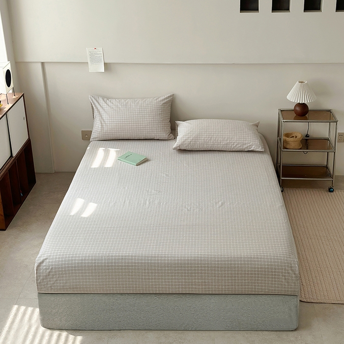 91家纺网 家纺一手货源 找家纺 水洗的故事 2025新款色织水洗棉单床单 雾山