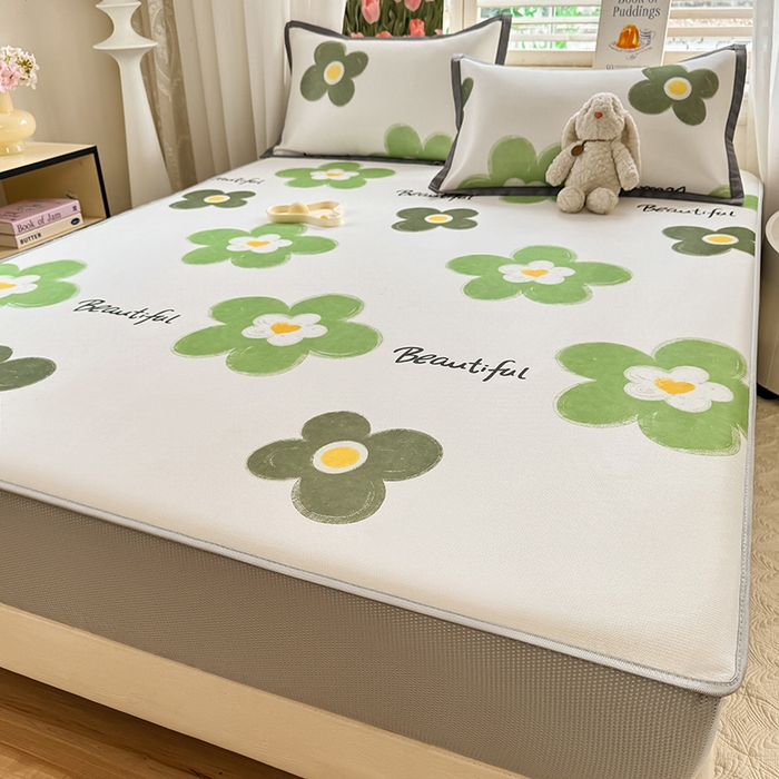 91家纺网 家纺一手货源 找家纺 518家纺 2025新款亲肤舒适A类碳光冰丝抗菌凉席【提供买家秀】席子【提供买家秀】-平铺款 春意