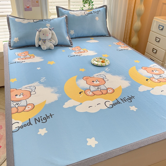 91家纺网 家纺一手货源 找家纺 518家纺 2026新款亲肤舒适A类碳光冰丝抗菌凉席【提供买家秀】席子【提供买家秀】-床笠款 晚安