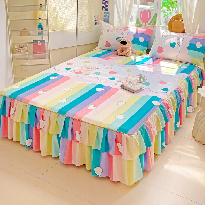 91家纺网 家纺一手货源 找家纺 艾橙 2025新款140克植物羊绒双边单床裙