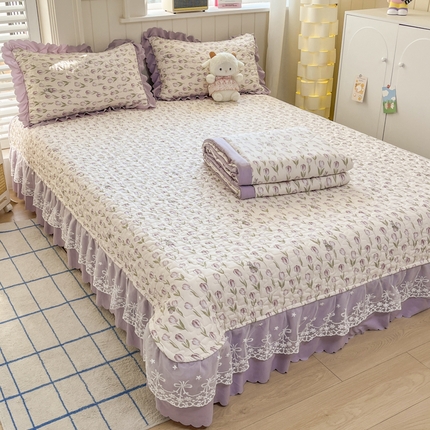 91家纺网 家纺一手货源 找家纺 （总）雅眠居 2025新款直播针织棉双层纱夏被床盖四件套空调夏凉被单件三件套