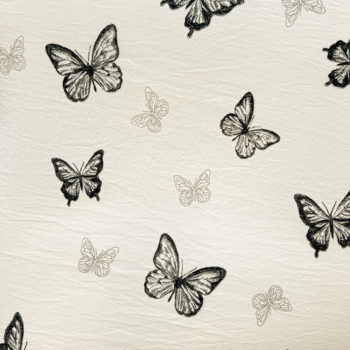 91家纺网 家纺一手货源 找家纺 艾橙 2025新款法式赫本风水洗棉印花雪纺花边单被套 蝴蝶印记