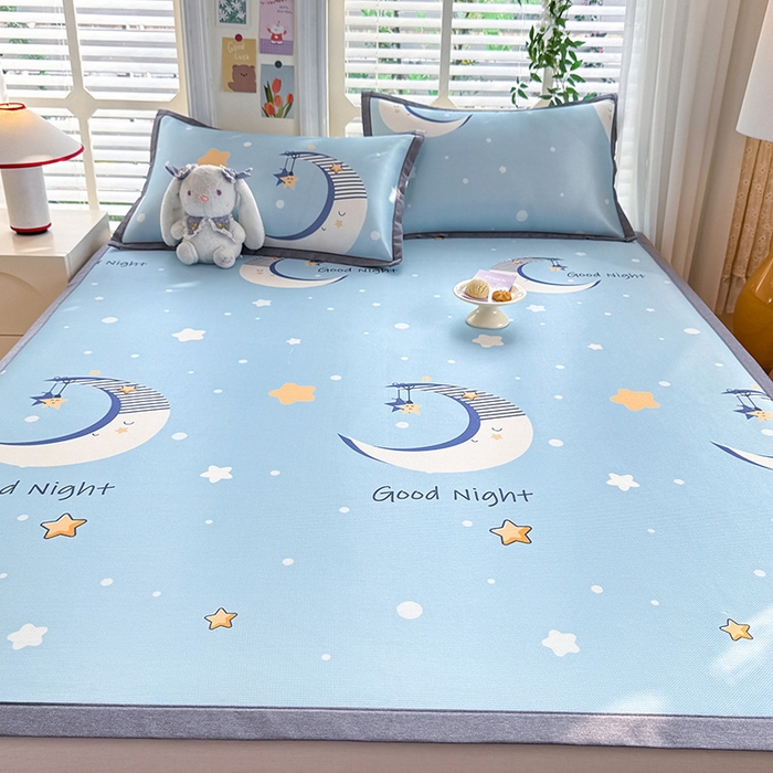 91家纺网 家纺一手货源 找家纺 518家纺 2026新款亲肤舒适A类碳光冰丝抗菌凉席【提供买家秀】席子【提供买家秀】-床笠款 星月物语