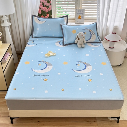 91家纺网 家纺一手货源 找家纺 （总）518家纺 2025新款亲肤舒适A类碳光冰丝抗菌凉席【提供买家秀】席子【提供买家秀】-床笠款