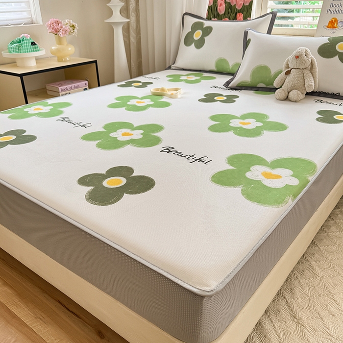 91家纺网 家纺一手货源 找家纺 518家纺 2025新款亲肤舒适A类碳光冰丝抗菌凉席【提供买家秀】席子【提供买家秀】-平铺款 春意