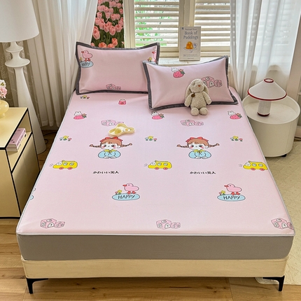 518家纺 2025新款亲肤舒适A类碳光冰丝抗菌凉席【提供买家秀】席子【提供买家秀】-平铺款 元气女孩