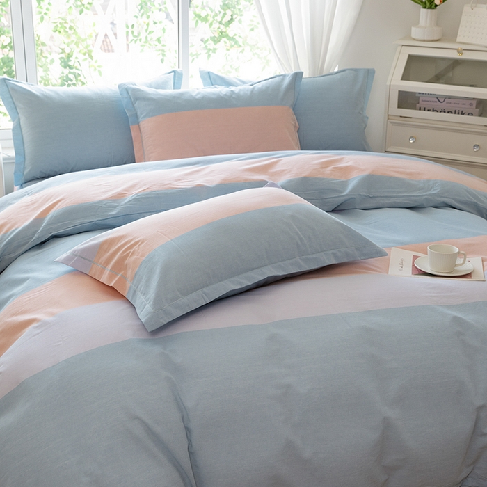 91家纺网 家纺一手货源 找家纺 木易家居 2025新款全棉色织水洗棉四件套 彩韵兰/可可生活