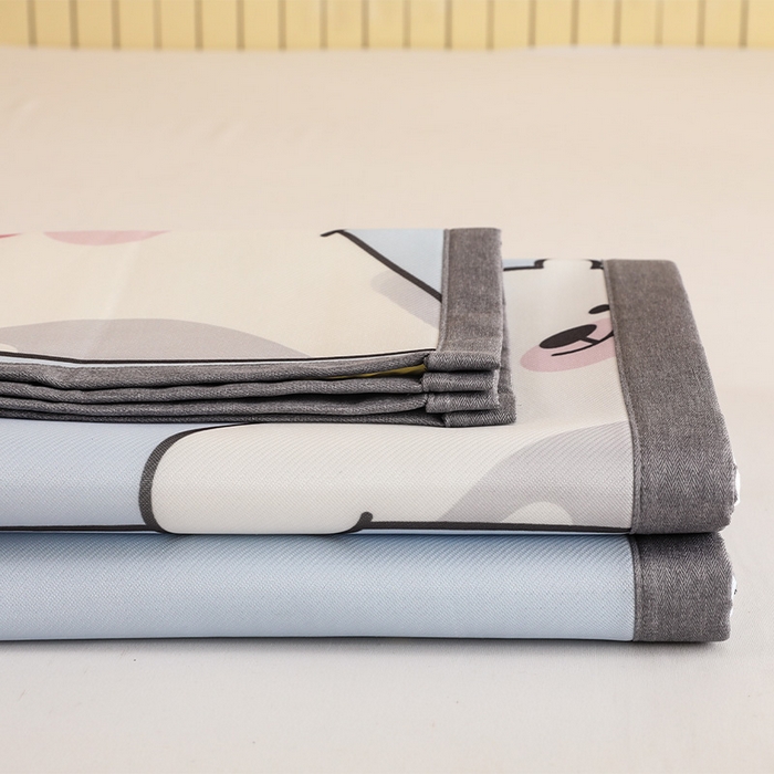 91家纺网 家纺一手货源 找家纺 518家纺 2026新款亲肤舒适A类碳光冰丝抗菌凉席【提供买家秀】席子【提供买家秀】-床笠款 你好小熊