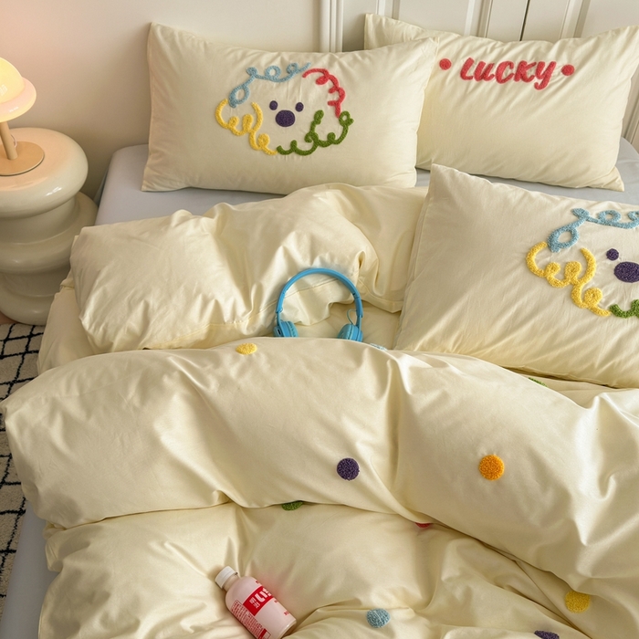 91家纺网 家纺一手货源 找家纺 （总）锦觅2025新款奶油小清新毛巾绣全棉纯棉四件套（专版花型必须控价）