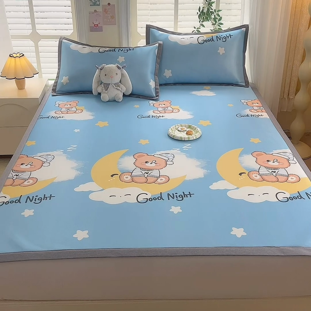 91家纺网 家纺一手货源 找家纺 518家纺 2026新款亲肤舒适A类碳光冰丝抗菌凉席【提供买家秀】席子【提供买家秀】-床笠款 晚安