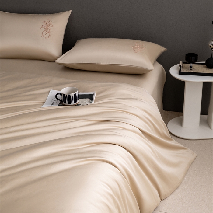 91家纺网 家纺一手货源 找家纺 2025新款50S100支全棉四件套单品系列-四件套 卡其色