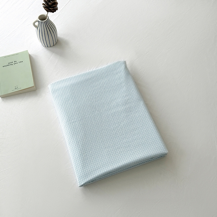 91家纺网 家纺一手货源 找家纺 水洗的故事 2025新款色织水洗棉单床笠 小小格兰