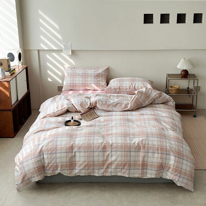 91家纺网 家纺一手货源 找家纺 水洗的故事 2025新款全棉色织水洗棉四件套 云汐