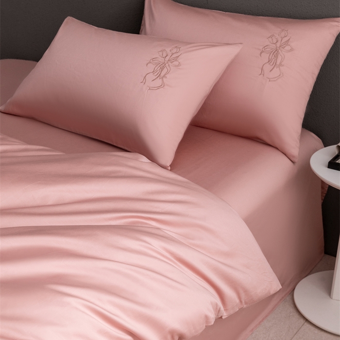 91家纺网 家纺一手货源 找家纺 2025新款50S100支全棉四件套单品系列-四件套 桃夭