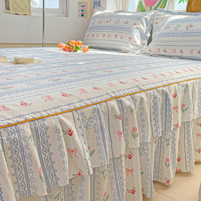 91家纺网 家纺一手货源 找家纺 艾橙 2025新款140克植物羊绒双边单床裙