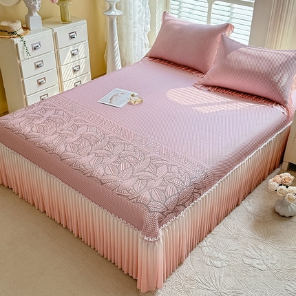 91家纺网 家纺一手货源 找家纺 （总）优家居 2025新款A类轻奢PE凉感冰丝席床盖夏季冰豆豆凉席三件套可机洗水洗空调软席