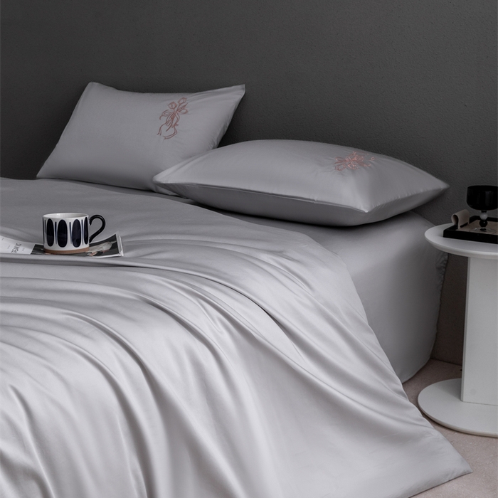 91家纺网 家纺一手货源 找家纺 2025新款50S100支全棉四件套单品系列-四件套 山灰