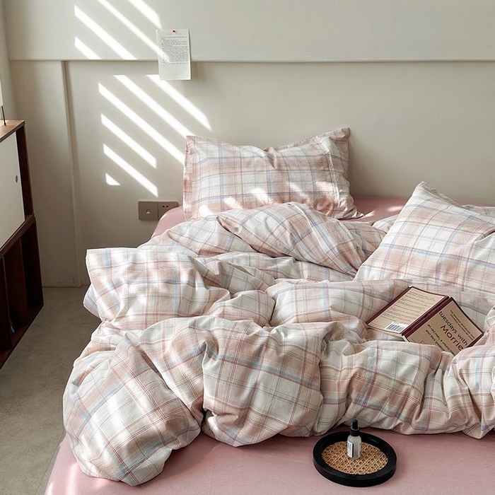 91家纺网 家纺一手货源 找家纺 水洗的故事 2025新款全棉色织水洗棉四件套 云汐