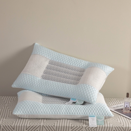 91家纺网 家纺一手货源 找家纺 九州枕芯 2025新款凉豆豆决明子保健枕 水蓝