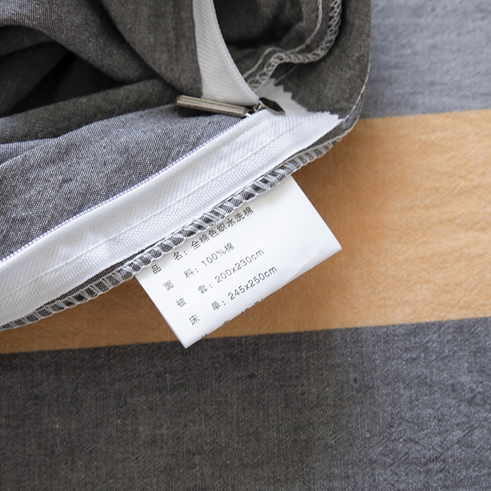 91家纺网 家纺一手货源 找家纺 木易家居 2025新款全棉色织水洗棉四件套 爱情黄