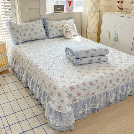 91家纺网 家纺一手货源 找家纺 （总）雅眠居 2025新款直播针织棉双层纱夏被床盖四件套空调夏凉被单件三件套