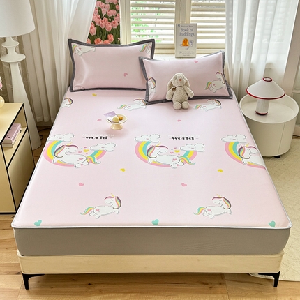 518家纺 2025新款亲肤舒适A类碳光冰丝抗菌凉席【提供买家秀】席子【提供买家秀】-平铺款 独角兽