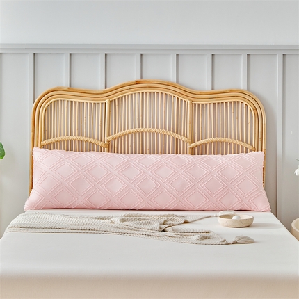 温宁家纺2025新款跨境绗缝化纤水洗棉长枕-剪花 玉色