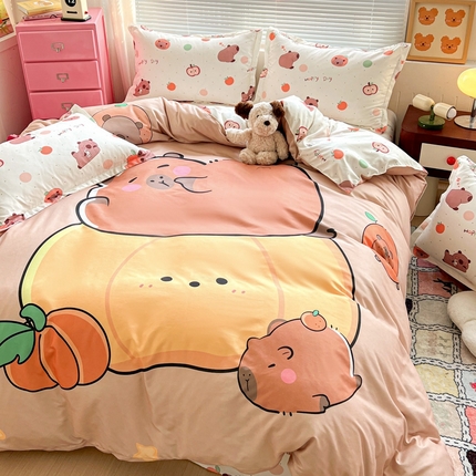 91家纺网 家纺一手货源 找家纺 （总）KT猫直营店 2025新款加厚斜纹磨毛大版四件套