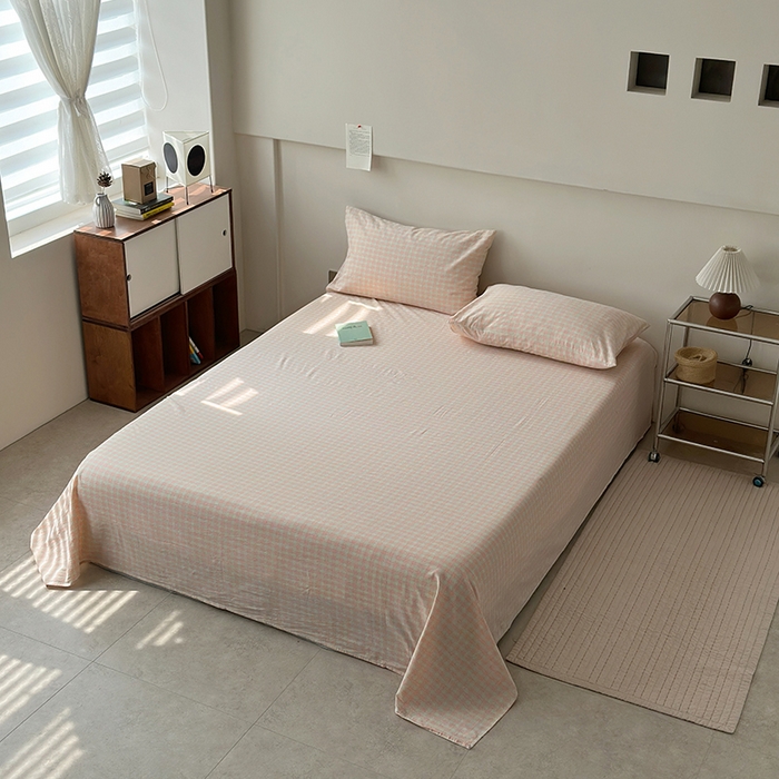 91家纺网 家纺一手货源 找家纺 水洗的故事 2025新款色织水洗棉单床笠 樱织