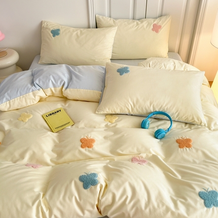 锦觅2025新款奶油小清新毛巾绣全棉纯棉四件套（专版花型必须控价） 五彩斑斓