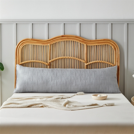 温宁家纺2025新款跨境绗缝化纤水洗棉长枕 灰色