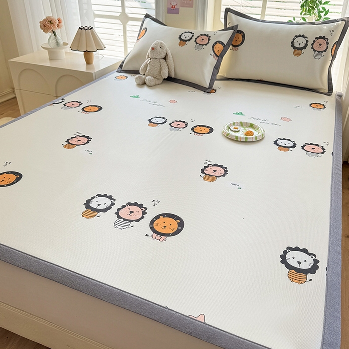 91家纺网 家纺一手货源 找家纺 518家纺 2026新款亲肤舒适A类碳光冰丝抗菌凉席【提供买家秀】席子【提供买家秀】-床笠款 狮子王国