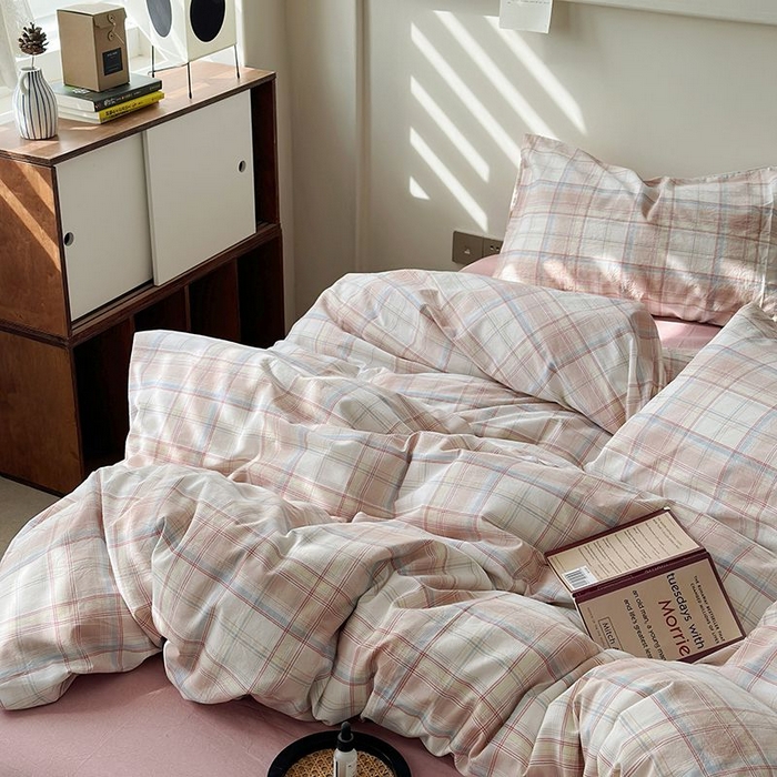 91家纺网 家纺一手货源 找家纺 水洗的故事 2025新款全棉色织水洗棉四件套 云汐