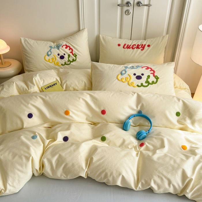 91家纺网 家纺一手货源 找家纺 （总）锦觅2025新款奶油小清新毛巾绣全棉纯棉四件套（专版花型必须控价）