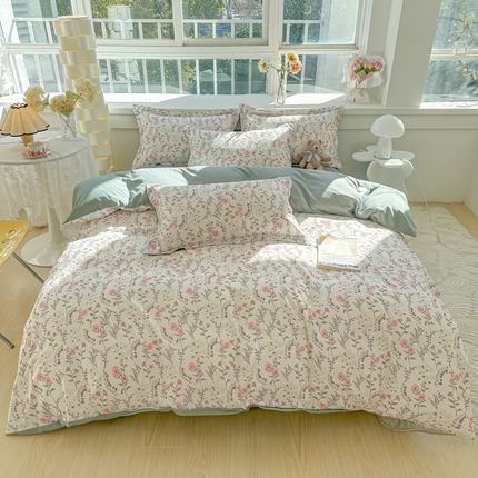法式印花四件套2025新款加厚轻奢时尚小清新北欧风床上用品学生宿舍三四件套 法式意镜