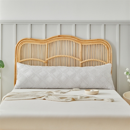 温宁家纺2025新款跨境绗缝化纤水洗棉长枕-剪花 灰白