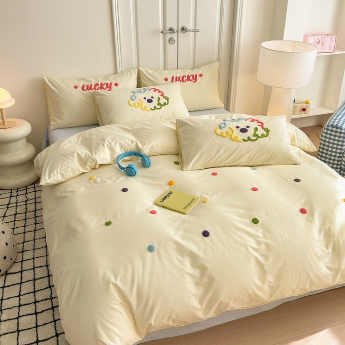 91家纺网 家纺一手货源 找家纺 （总）锦觅2025新款奶油小清新毛巾绣全棉纯棉四件套（专版花型必须控价）