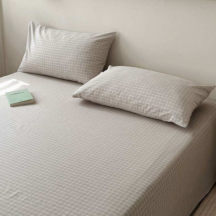 91家纺网 家纺一手货源 找家纺 水洗的故事 2025新款色织水洗棉单枕套 雾山